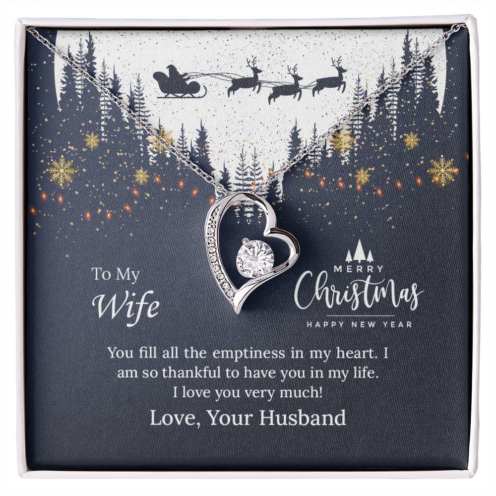 UNIDAZE To My Wife Forever Love Necklace with Message Card, Christmas Gift For Wife, Wife Birthday Gift, Anniversary Gift ShineOn Fulfillment C30025TG C30025TR lx-C30025 PB23-WOOD PT-781 TNM-1 USER-188348