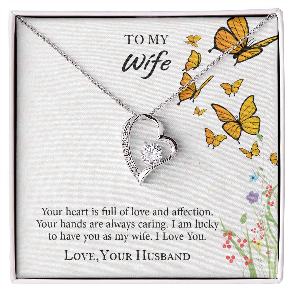 To My Wife Forever Love Necklace, Necklace Gift For Wife, Anniversary Gift For Wife, Wife Birthday Gift