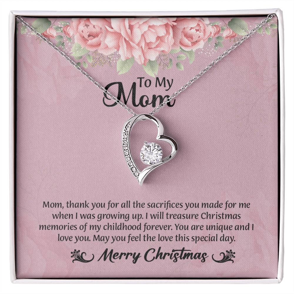 Christmas Gift for Mom, Forever Love Necklace, MOM Christmas Gift, Mom Gift Christmas, Christmas Gift Charm, Message Card