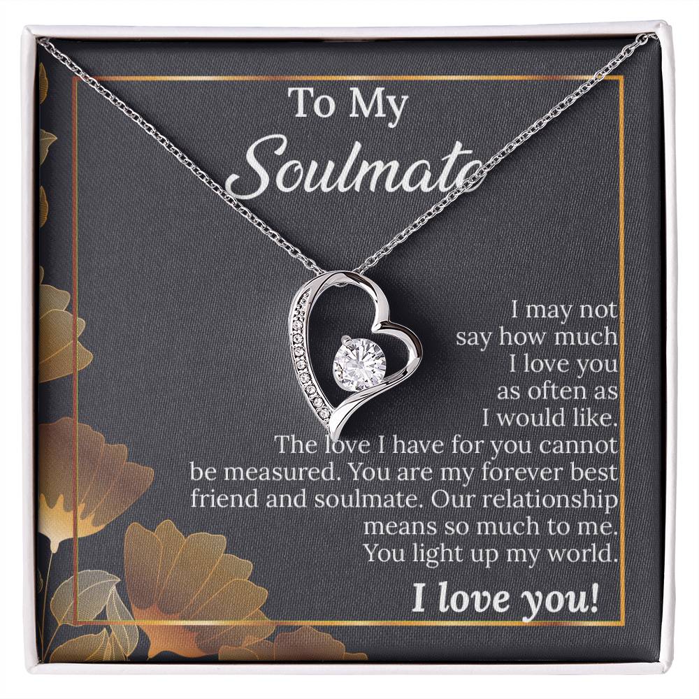 UNIDAZE To My Soulmate Necklace Unique Romantic Valentine's Gift for Her, Wife, Girlfriend, Anniversary Heart Necklace, Birthday Gift ShineOn Fulfillment C30025TG C30025TR lx-C30025 PB23-WOOD PT-781 TNM-1 USER-188348