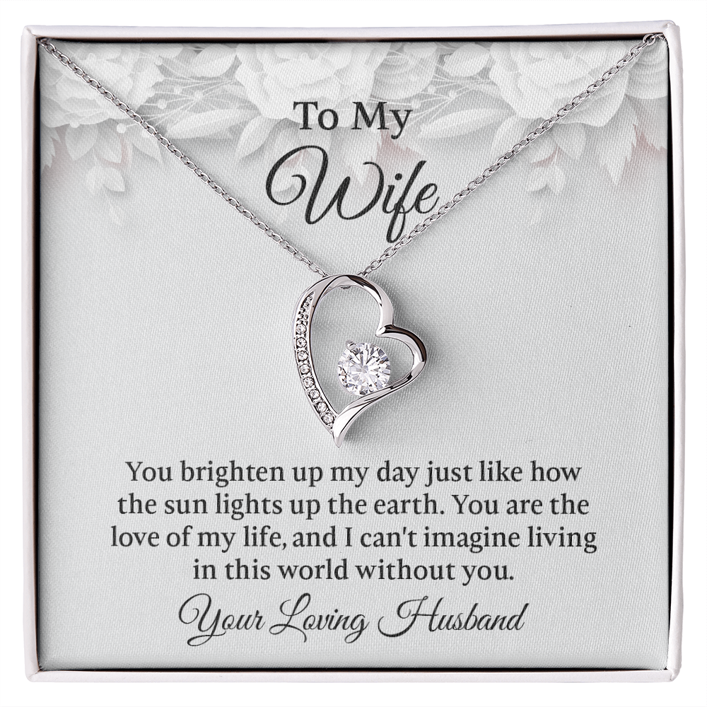 To My Wife Forever Love Necklace, Wife Jewelry, Necklace for Wife, Anniversary Gift for Wife, Wife Birthday Gift