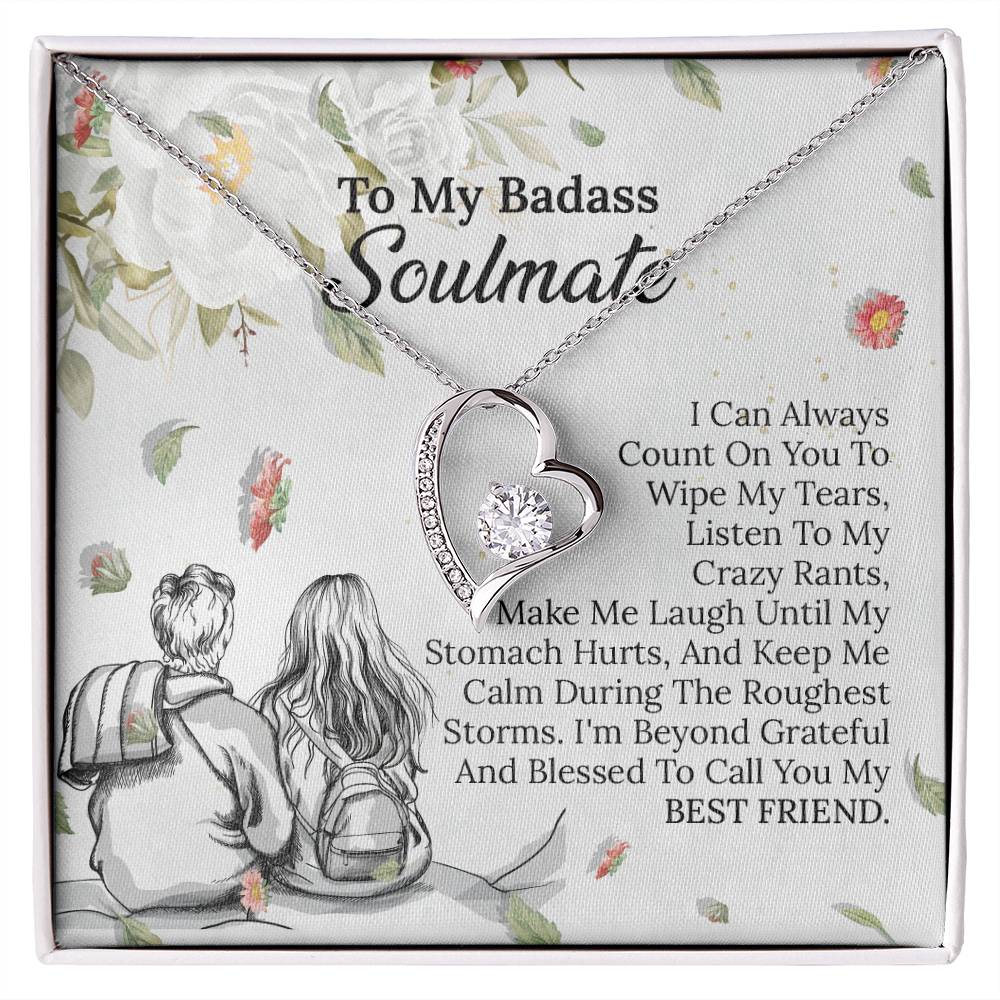 UNIDAZE To My Badass Soulmate Necklace, Soulmate Jewelry for Wife, Birthday Gifts from Husband, Soulmate Gift, Necklace for Girlfriend ShineOn Fulfillment C30025TG C30025TR lx-C30025 PB23-WOOD PT-781 TNM-1 USER-188348