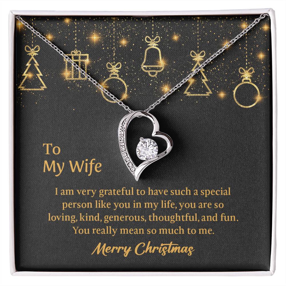 To My  Wife Forever Love Necklace with Message Card,  Christmas gift for Wife, Gift for Wife, Gift from Husband