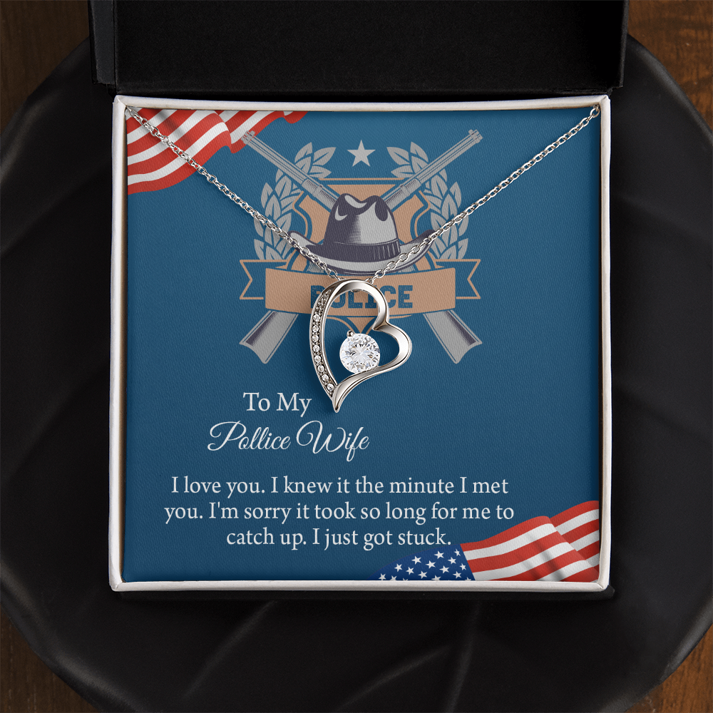 To My Police Wife Forever Love Necklace, Gift for Police Officer Wife, Police Wife Anniversary Present, Husband To Wife Birthday Gifts