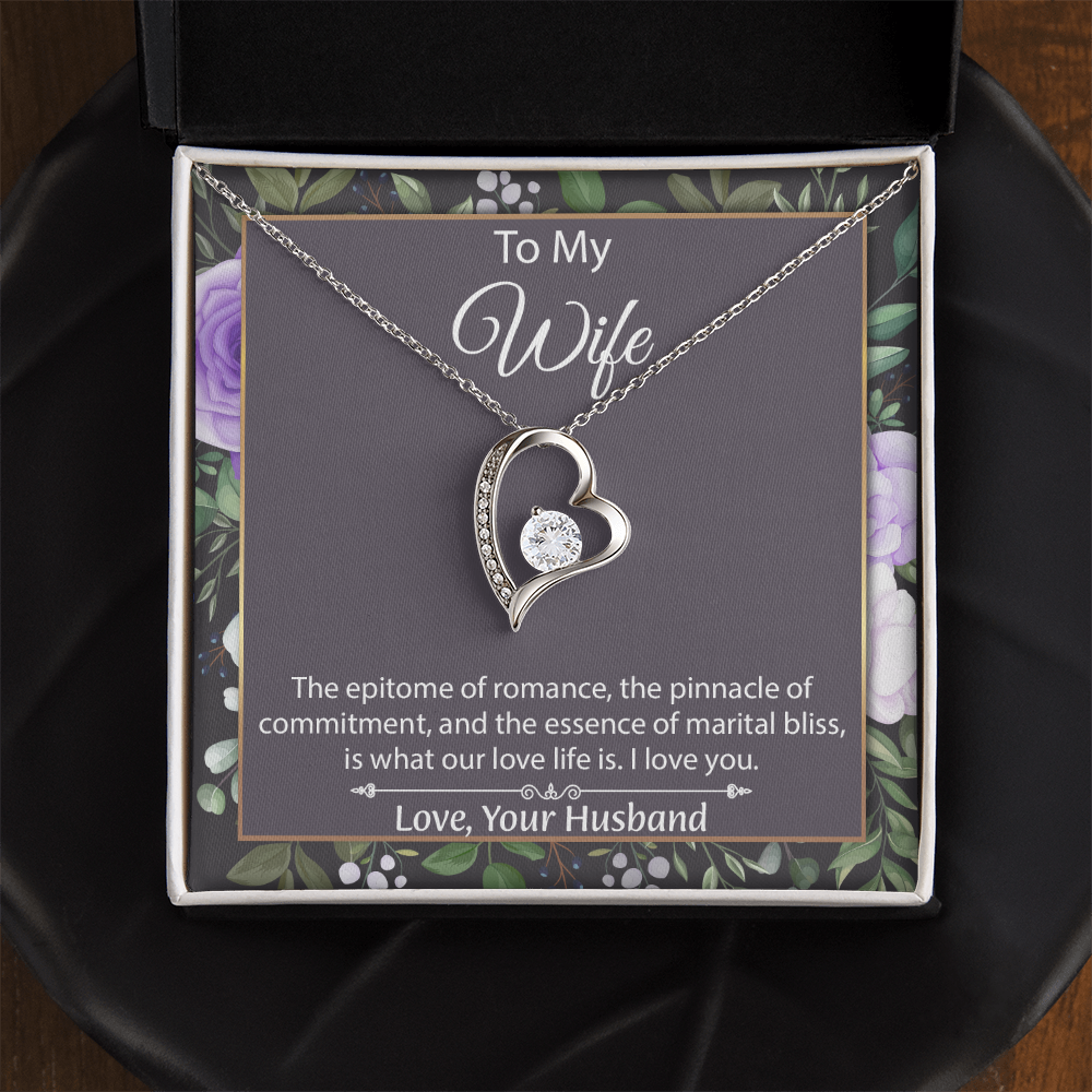 To My Wife Forever Love Necklace, Wife Sentimental Gift, Anniversary Gift For Wife, Wife Birthday Gift, Necklace For Wife