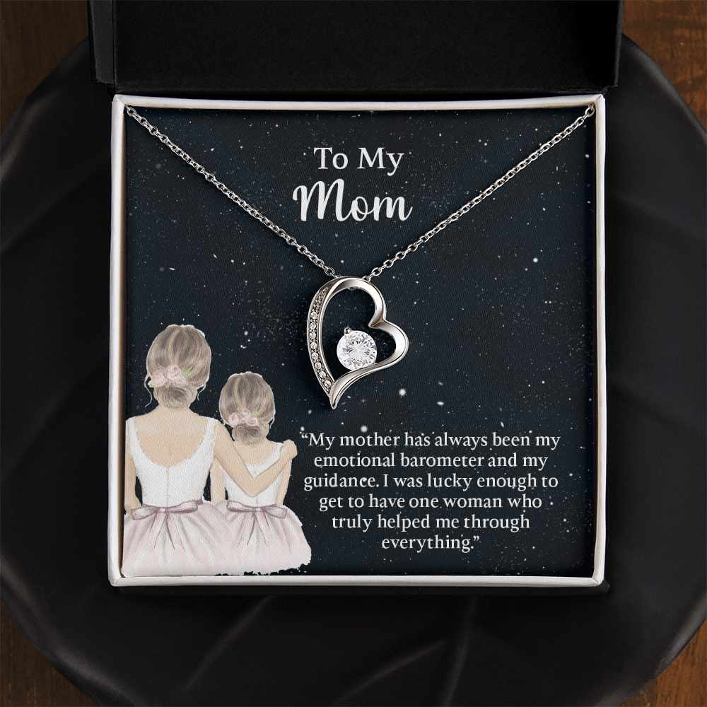 To My Mom Forever Love Necklace, Mom Birthday Gift From Daughter, Mothers Day Necklace, Message Card Jewelry For Mom