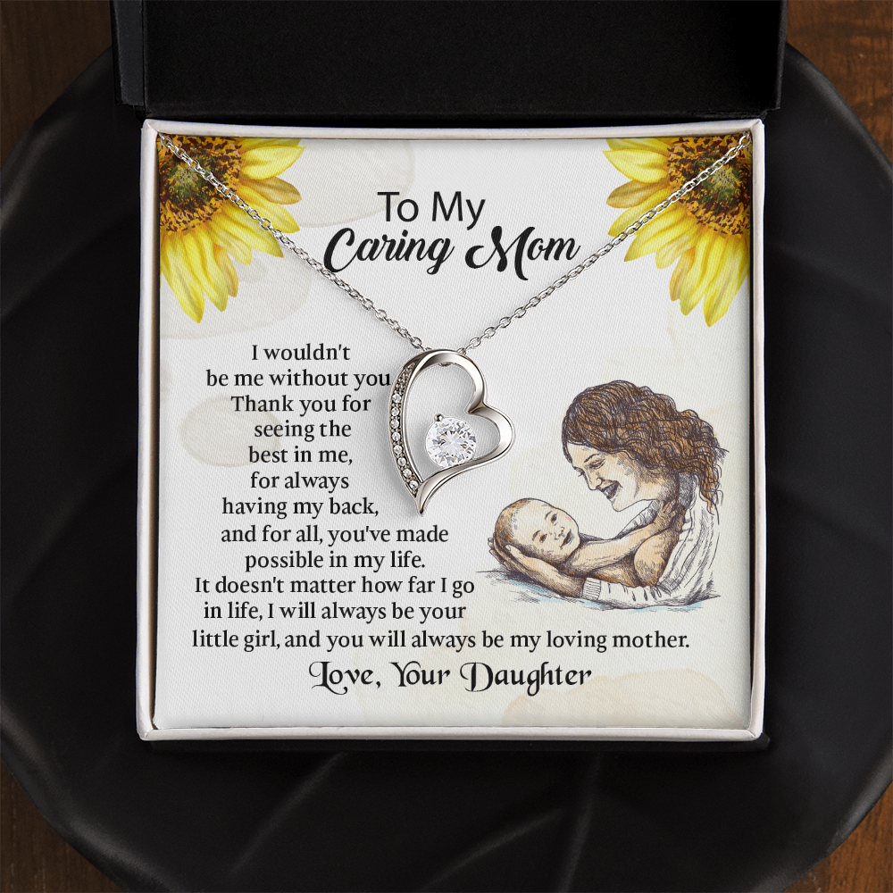 To My Mom Forever Love Necklace, Mothers Day Necklace, Mom Birthday Gift from Daughter, Message Card Jewelry For Mom