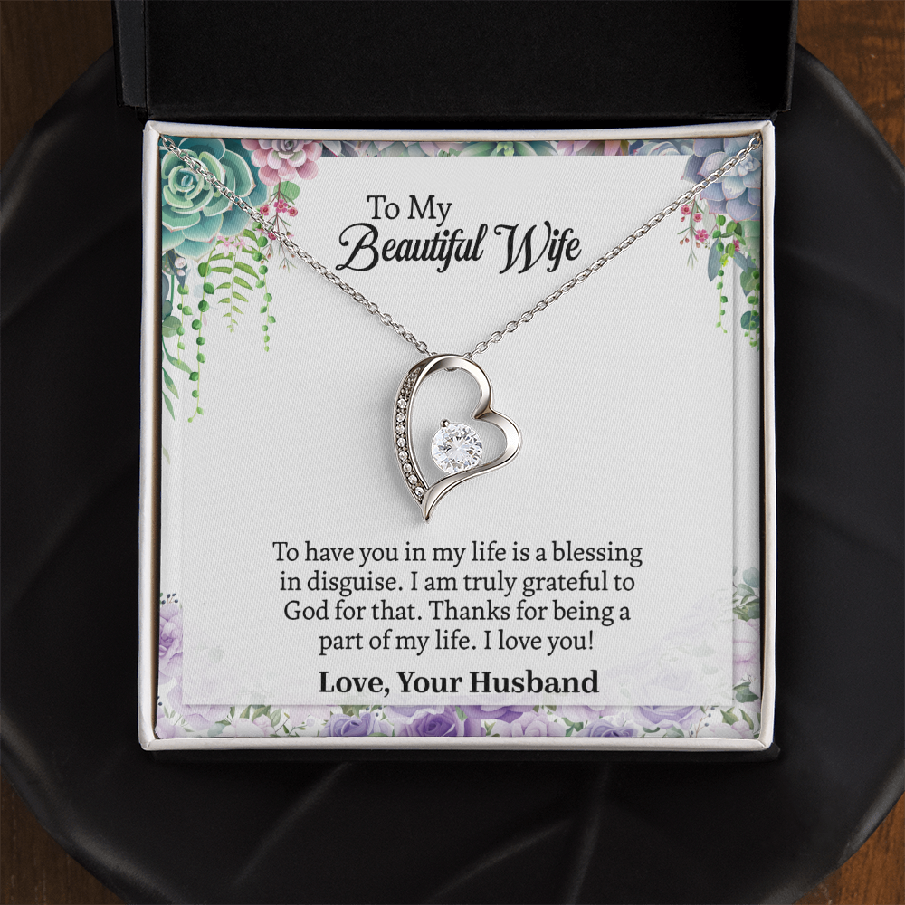 Heart To My Wife Necklace, Anniversary Gift For Wife, Wife Birthday Gift, Necklace For Wife, Wife Sentimental Gift