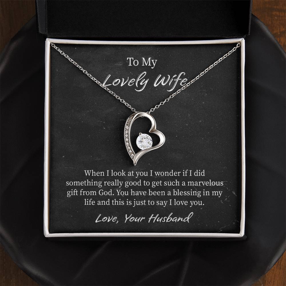 My Lovely Wife Forever Love Necklace, Romantic Anniversary Gift for Wife, Wife Birthday Gift, Necklace for Wife