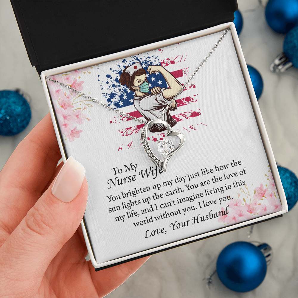 To My Nurse Wife Forever Love Necklace, Anniversary Gift for Wife, Wife Birthday Gift, Nurse Graduation Jewelry Gifts