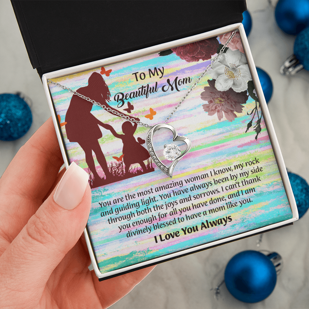 To My Beautiful Mom Necklace, Mothers Day Gift To Mom, Thoughtful Present from Son, Mom Necklace From daughter