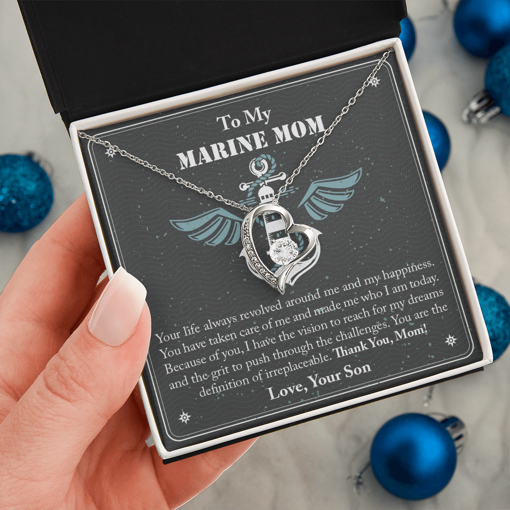 To My Marine Mom Forever Love Necklace, Military Mom Necklace, Gift For Mom Necklace, Marine Mom Gifts, Army Mom, Marine Necklace