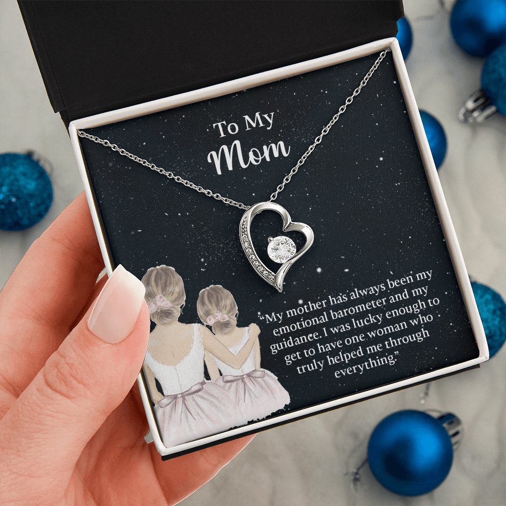 To My Mom Forever Love Necklace, Mom Birthday Gift From Daughter, Mothers Day Necklace, Message Card Jewelry For Mom