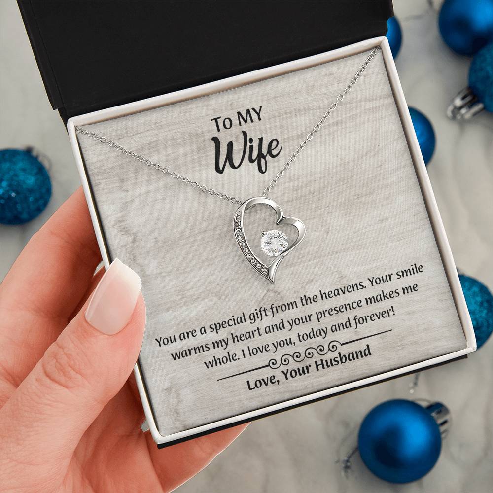 To My Wife Forever Love Necklace, Wife Jewelry, Romantic Anniversary Gift for Wife, Wife Birthday Gift, Necklace for Wife