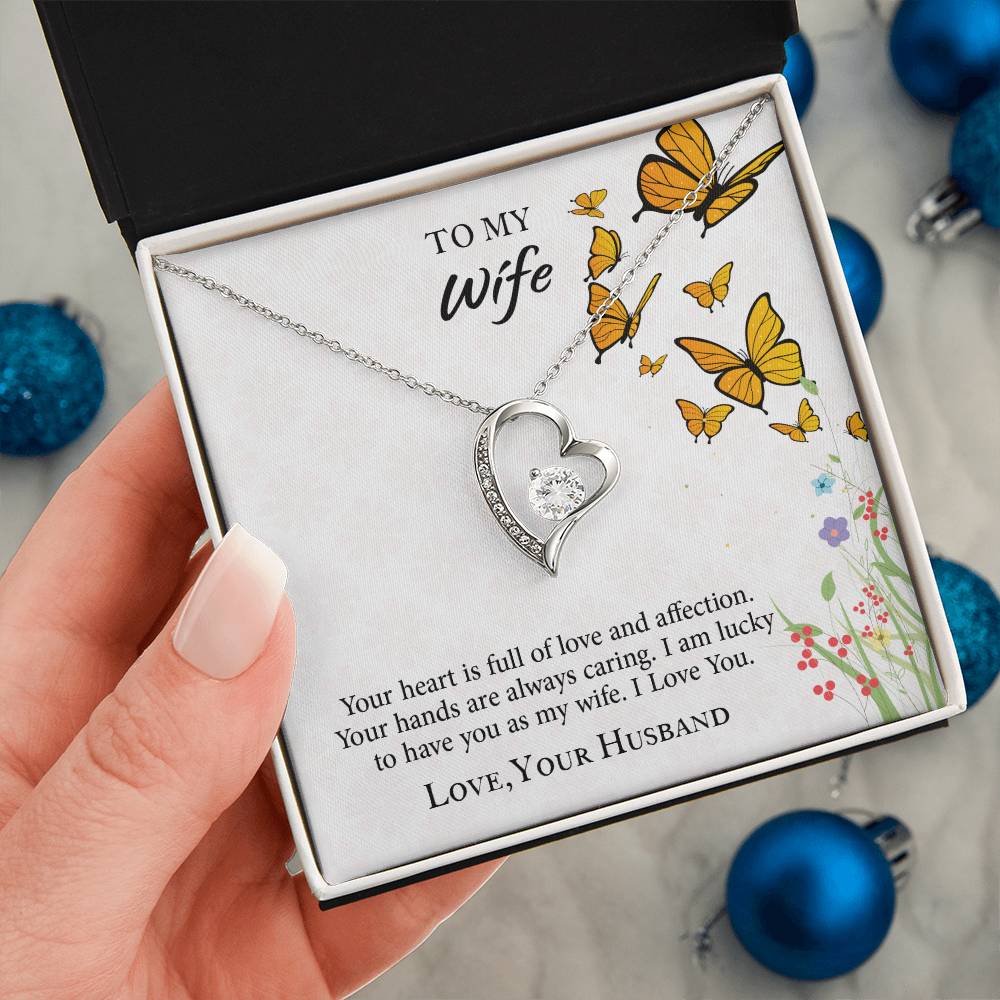 To My Wife Forever Love Necklace, Necklace Gift For Wife, Anniversary Gift For Wife, Wife Birthday Gift