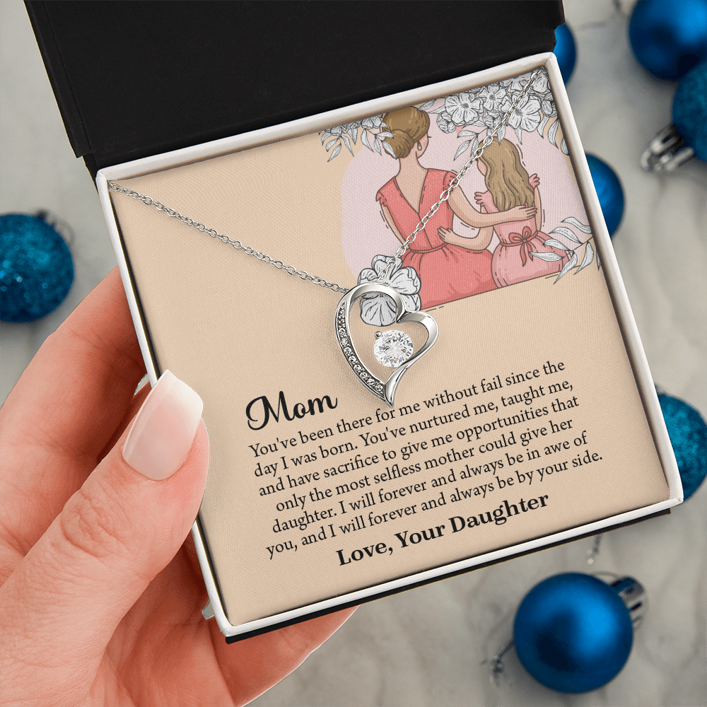 Mom Necklace, Mom Birthday Gift from Daughter, Mothers Day Necklace, Message Card Jewelry For Mom