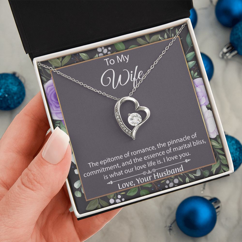 To My Wife Forever Love Necklace, Wife Sentimental Gift, Anniversary Gift For Wife, Wife Birthday Gift, Necklace For Wife