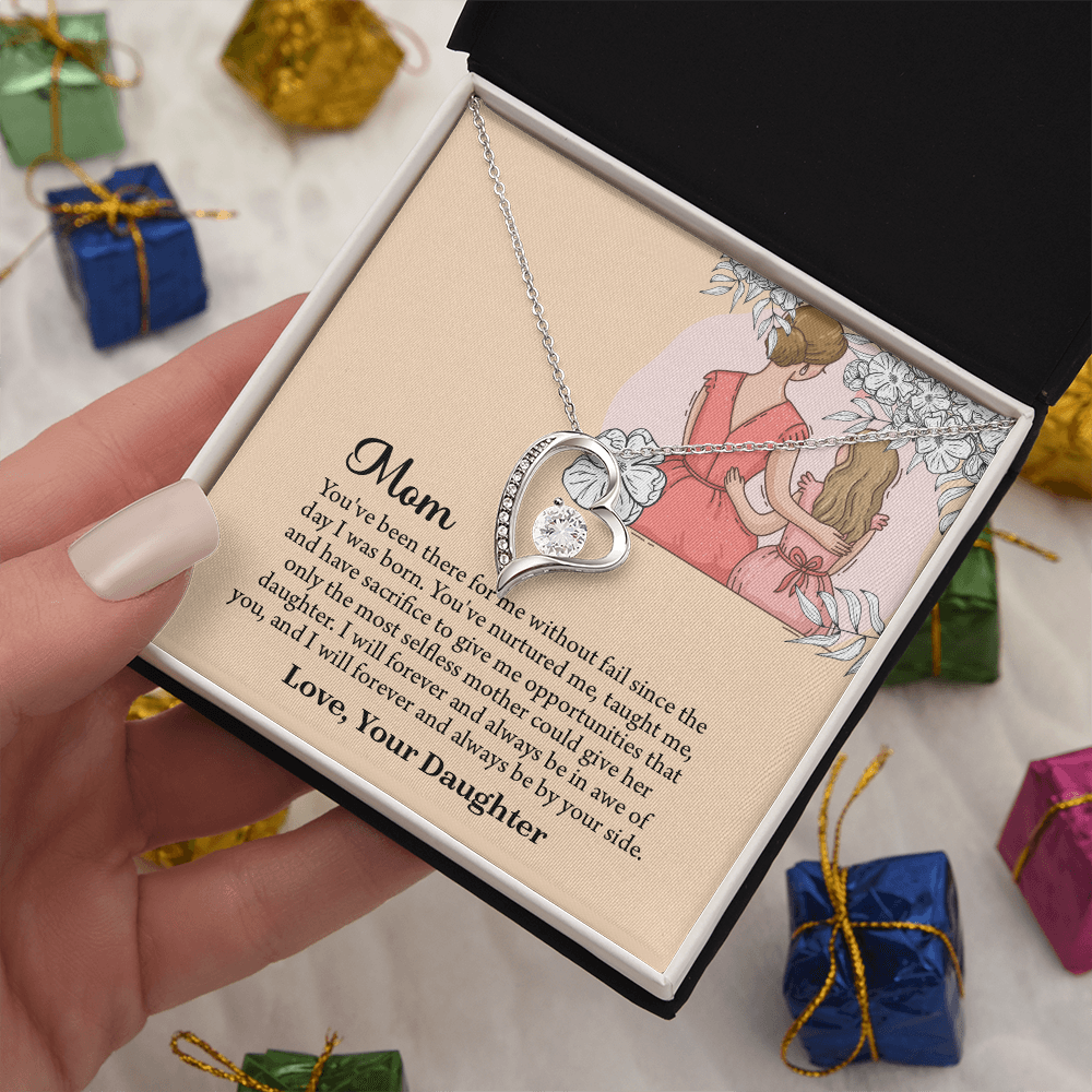 Mom Necklace, Mom Birthday Gift from Daughter, Mothers Day Necklace, Message Card Jewelry For Mom