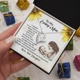 To My Mom Forever Love Necklace, Mothers Day Necklace, Mom Birthday Gift from Daughter, Message Card Jewelry For Mom