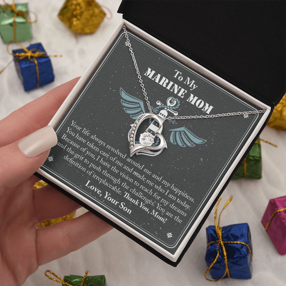 To My Marine Mom Forever Love Necklace, Military Mom Necklace, Gift For Mom Necklace, Marine Mom Gifts, Army Mom, Marine Necklace