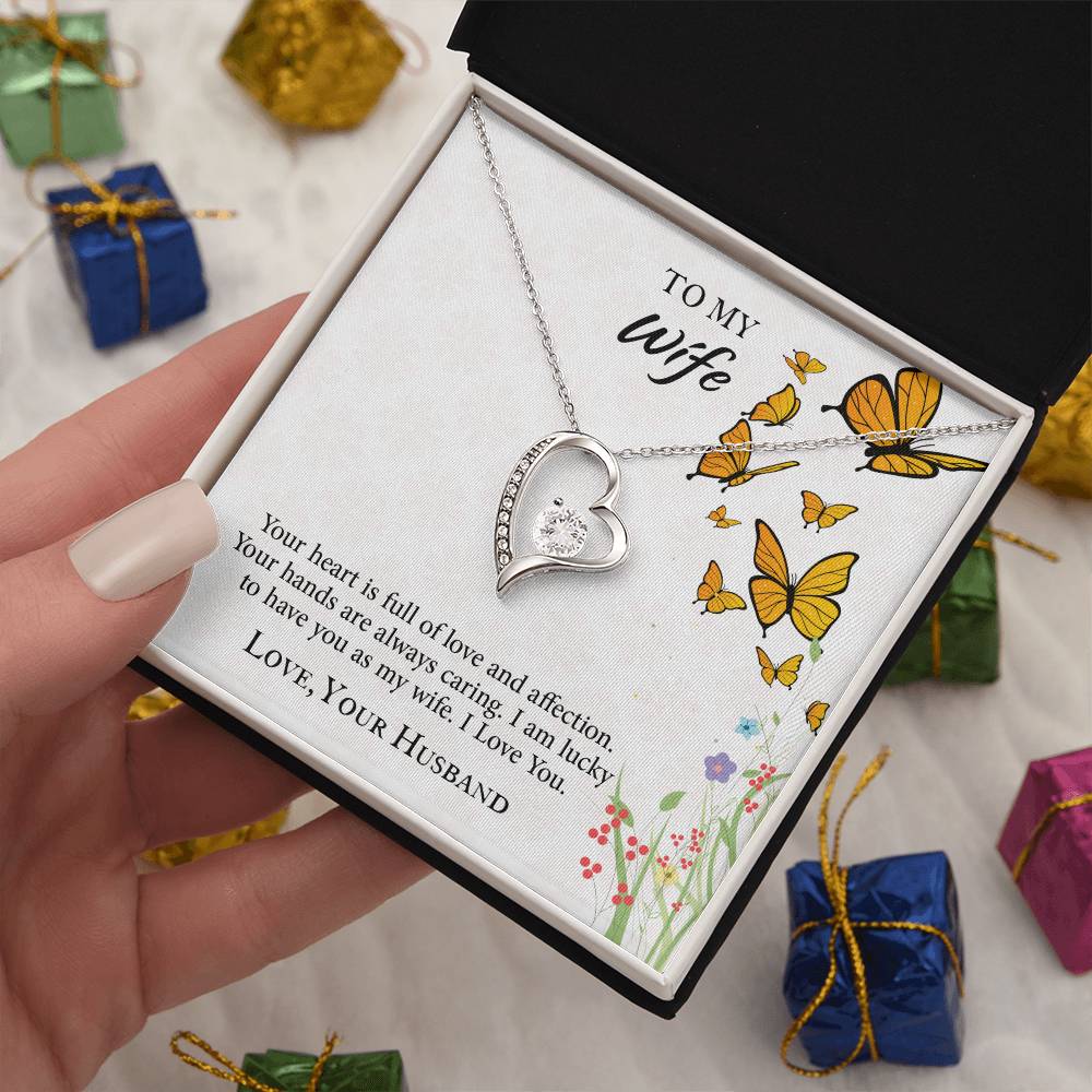 To My Wife Forever Love Necklace, Necklace Gift For Wife, Anniversary Gift For Wife, Wife Birthday Gift