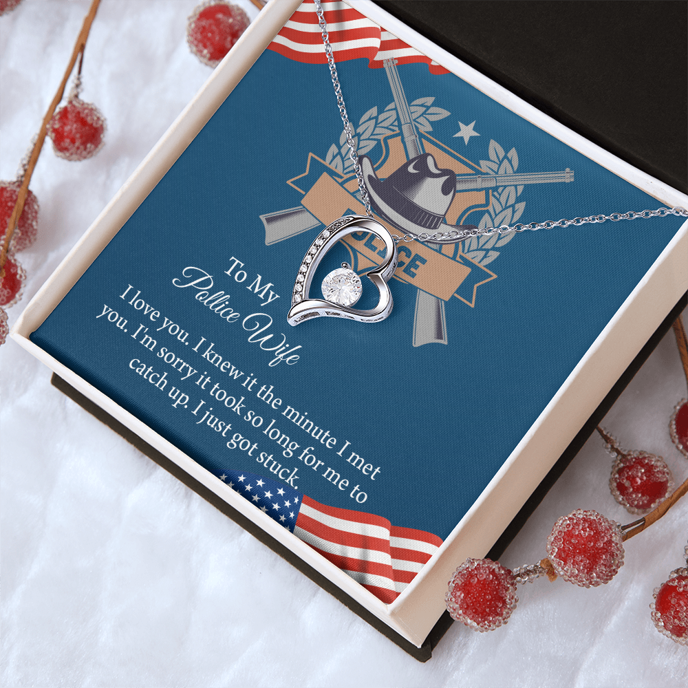 To My Police Wife Forever Love Necklace, Gift for Police Officer Wife, Police Wife Anniversary Present, Husband To Wife Birthday Gifts