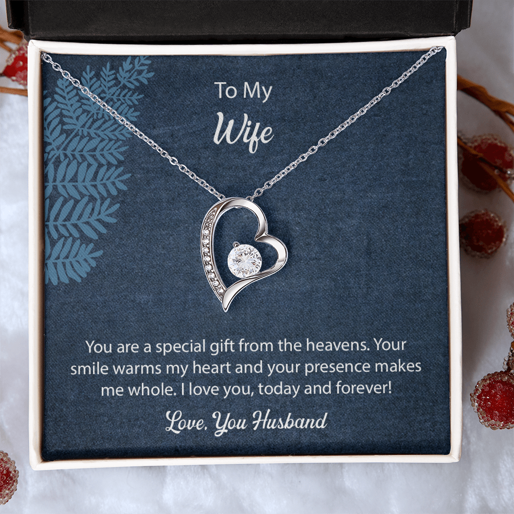 To My Wife Forever Love Necklace, Jewelry For Wife, Anniversary Gift For Wife, Wife Birthday Gift, Necklace For Wife