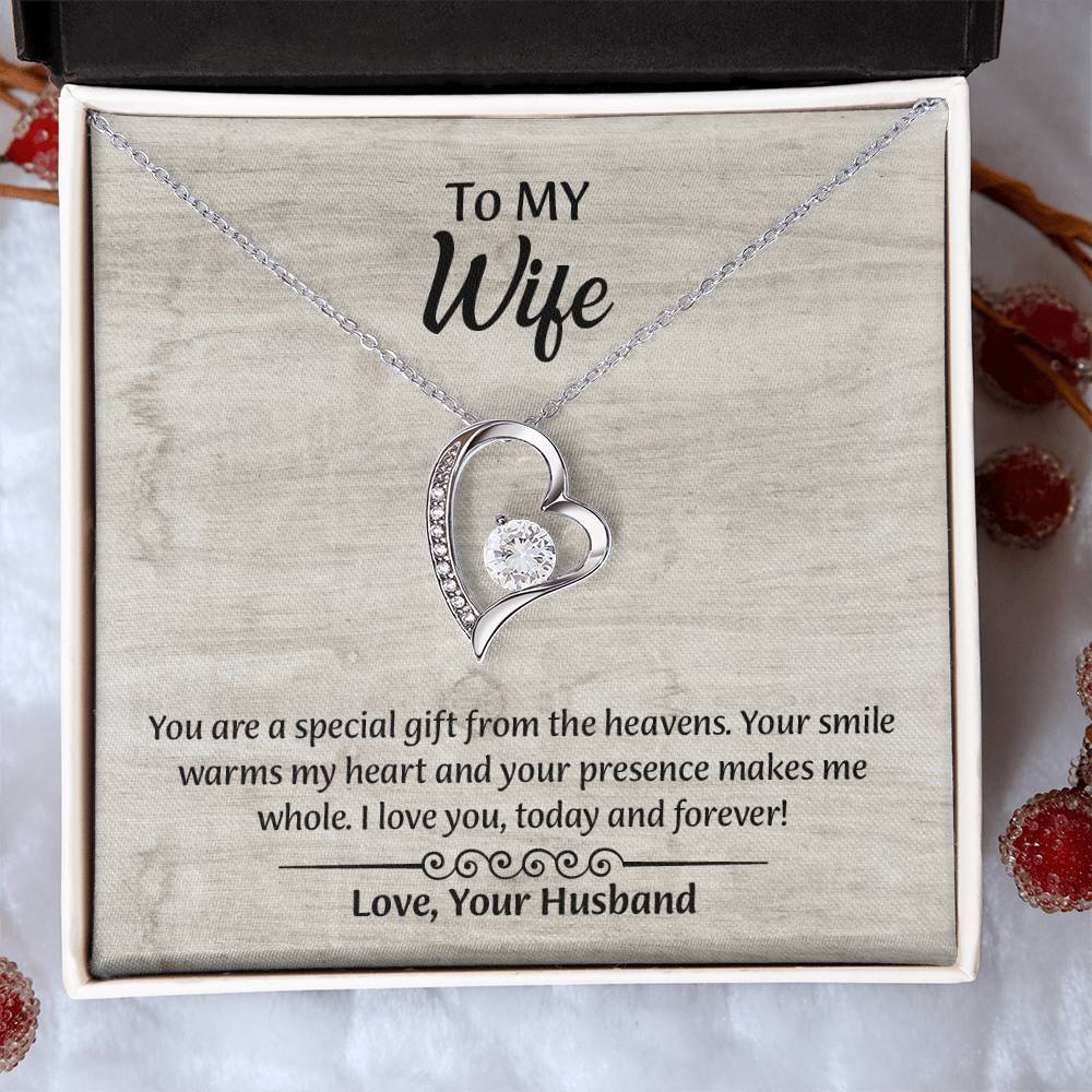 To My Wife Forever Love Necklace, Wife Jewelry, Romantic Anniversary Gift for Wife, Wife Birthday Gift, Necklace for Wife