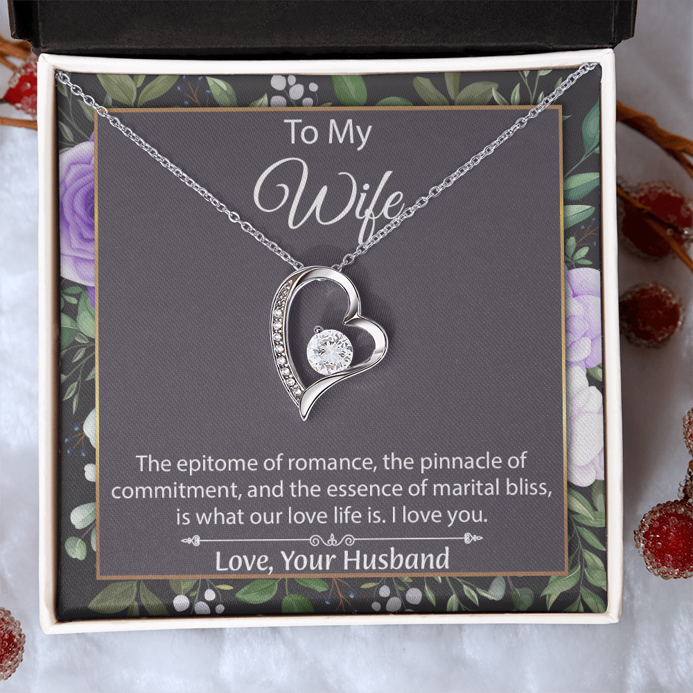 To My Wife Forever Love Necklace, Wife Sentimental Gift, Anniversary Gift For Wife, Wife Birthday Gift, Necklace For Wife