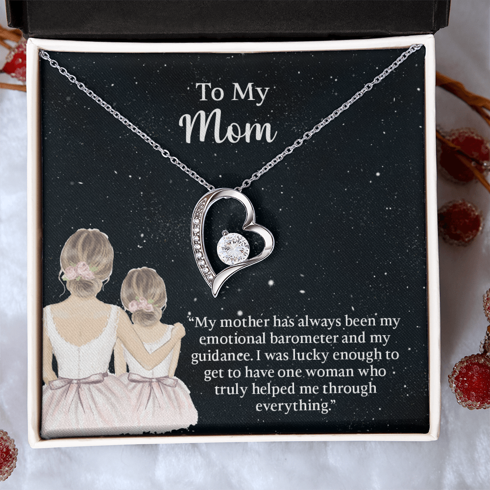 To My Mom Forever Love Necklace, Mom Birthday Gift From Daughter, Mothers Day Necklace, Message Card Jewelry For Mom