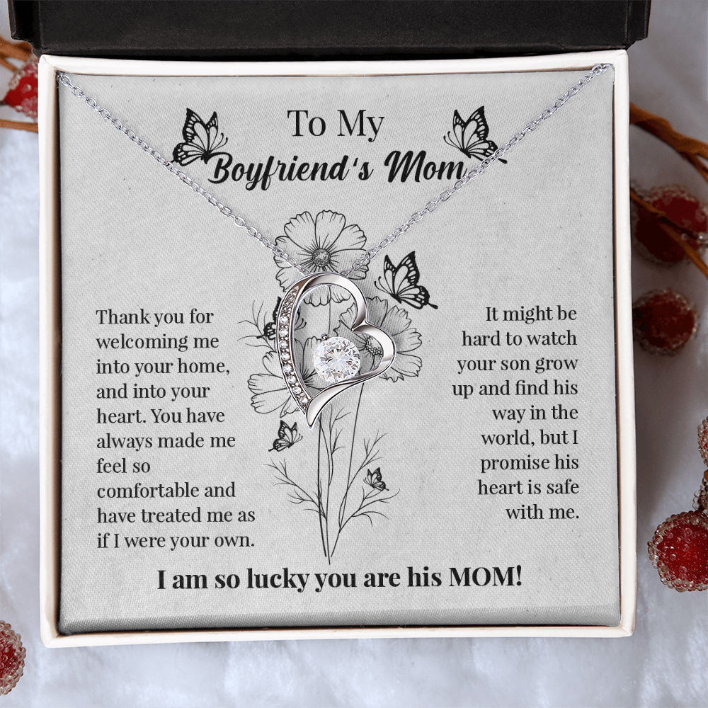 To My Boyfriends Mom Gift, Gift to Mother in Law for Christmas Birthday Mothers Day, Message Card to Boyfriend Mother