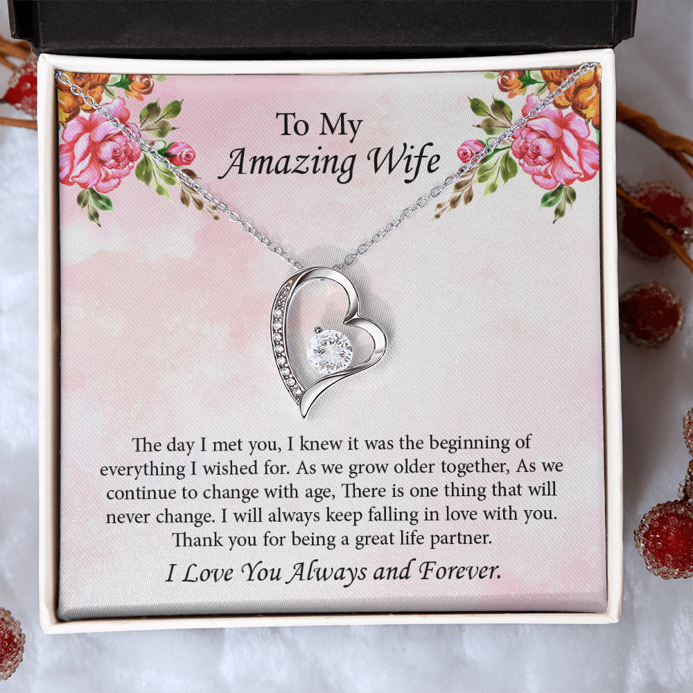 To My Amazing Wife Forever Love Necklace, Wife Jewelry, Anniversary Gift for Wife, Wife Birthday Gift, Necklace for Wife