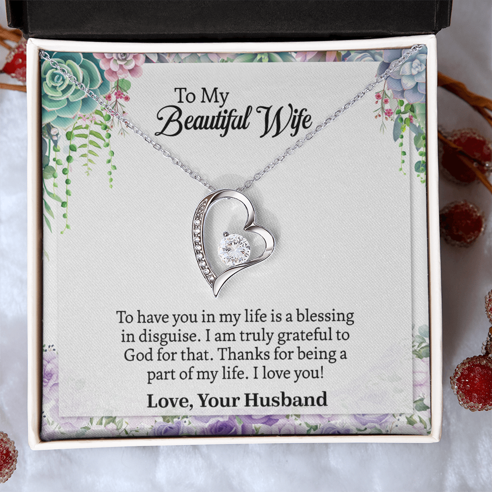 Heart To My Wife Necklace, Anniversary Gift For Wife, Wife Birthday Gift, Necklace For Wife, Wife Sentimental Gift