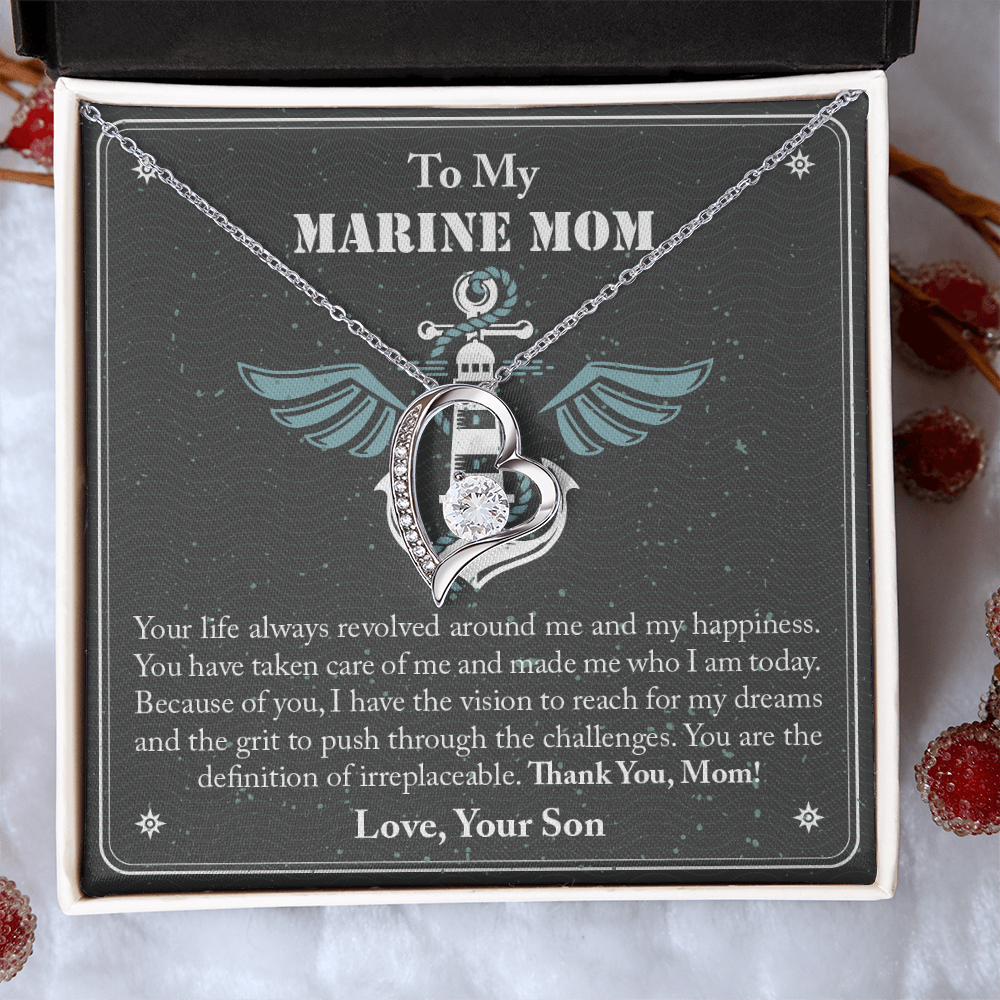 To My Marine Mom Forever Love Necklace, Military Mom Necklace, Gift For Mom Necklace, Marine Mom Gifts, Army Mom, Marine Necklace