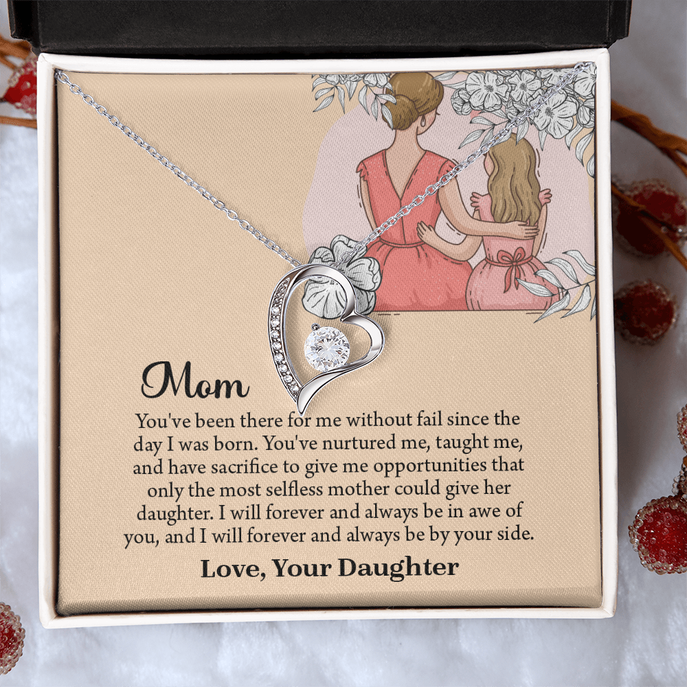 Mom Necklace, Mom Birthday Gift from Daughter, Mothers Day Necklace, Message Card Jewelry For Mom