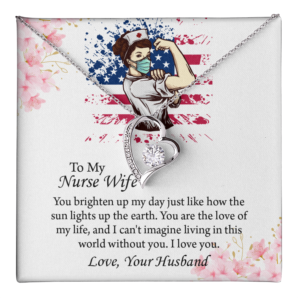 To My Nurse Wife Forever Love Necklace, Anniversary Gift for Wife, Wife Birthday Gift, Nurse Graduation Jewelry Gifts