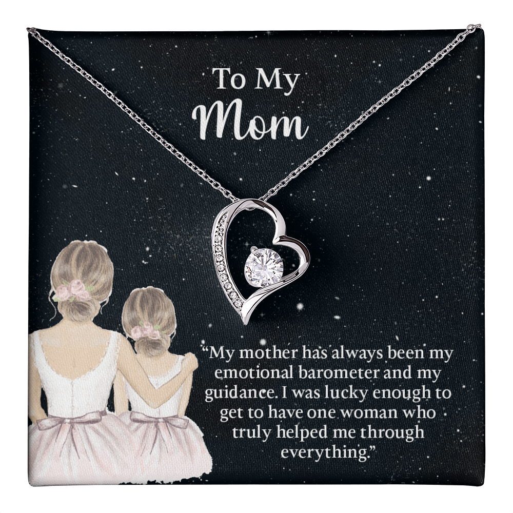 To My Mom Forever Love Necklace, Mom Birthday Gift From Daughter, Mothers Day Necklace, Message Card Jewelry For Mom