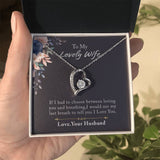 To My Lovely Wife Forever Love Necklace, Necklace Gift For Wife, Anniversary Gift For Wife, Wife Birthday Gift