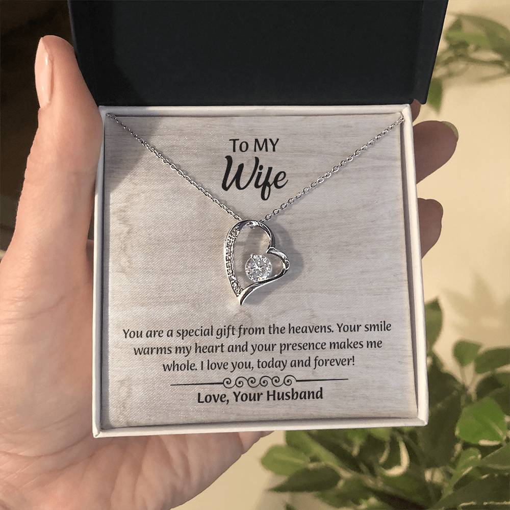 To My Wife Forever Love Necklace, Wife Jewelry, Romantic Anniversary Gift for Wife, Wife Birthday Gift, Necklace for Wife