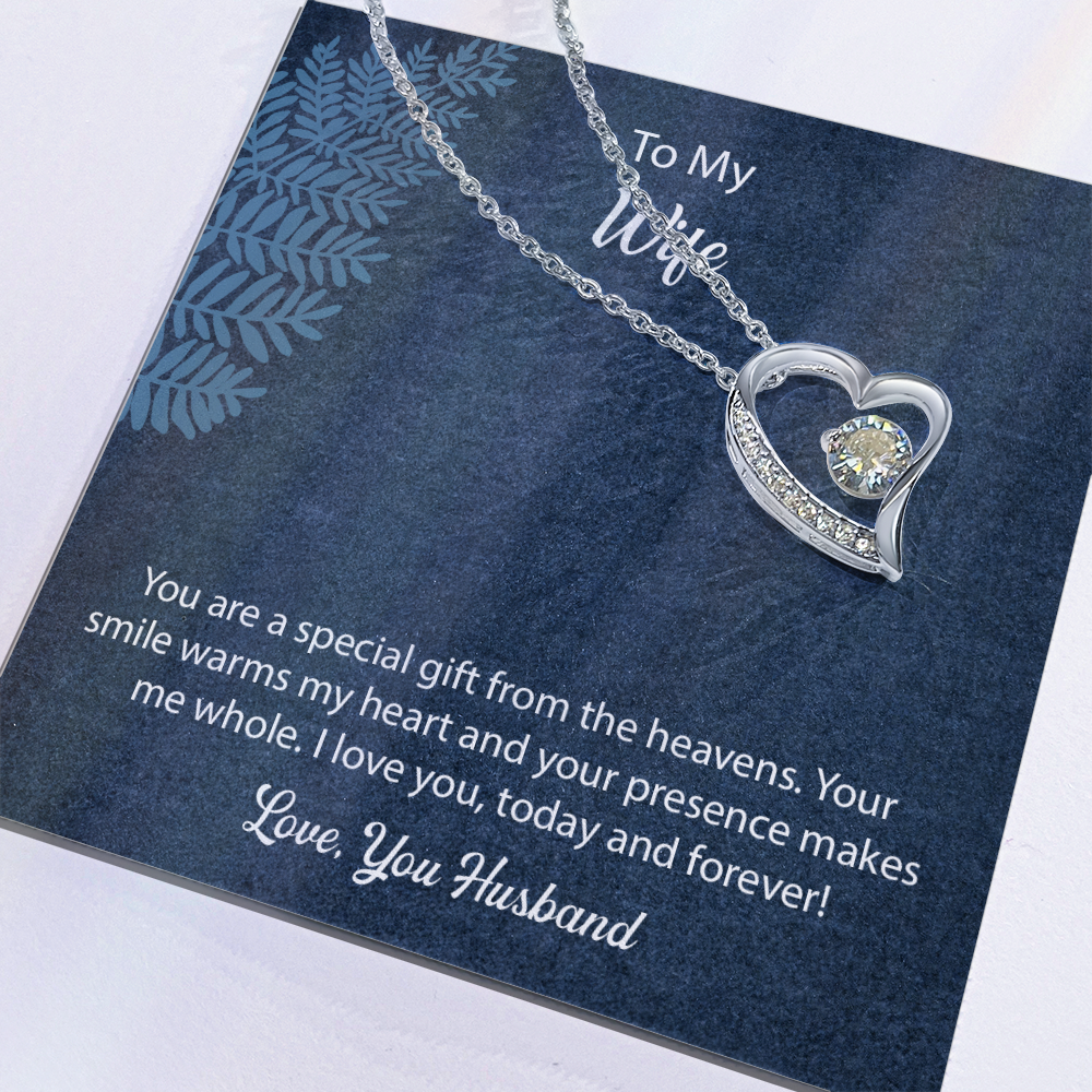 To My Wife Forever Love Necklace, Jewelry For Wife, Anniversary Gift For Wife, Wife Birthday Gift, Necklace For Wife