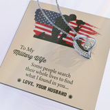 To My Military Wife Forever Love Necklace, Military Wife Gift, Gift from Husband to Wife, Anniversary Gift for Army Wife