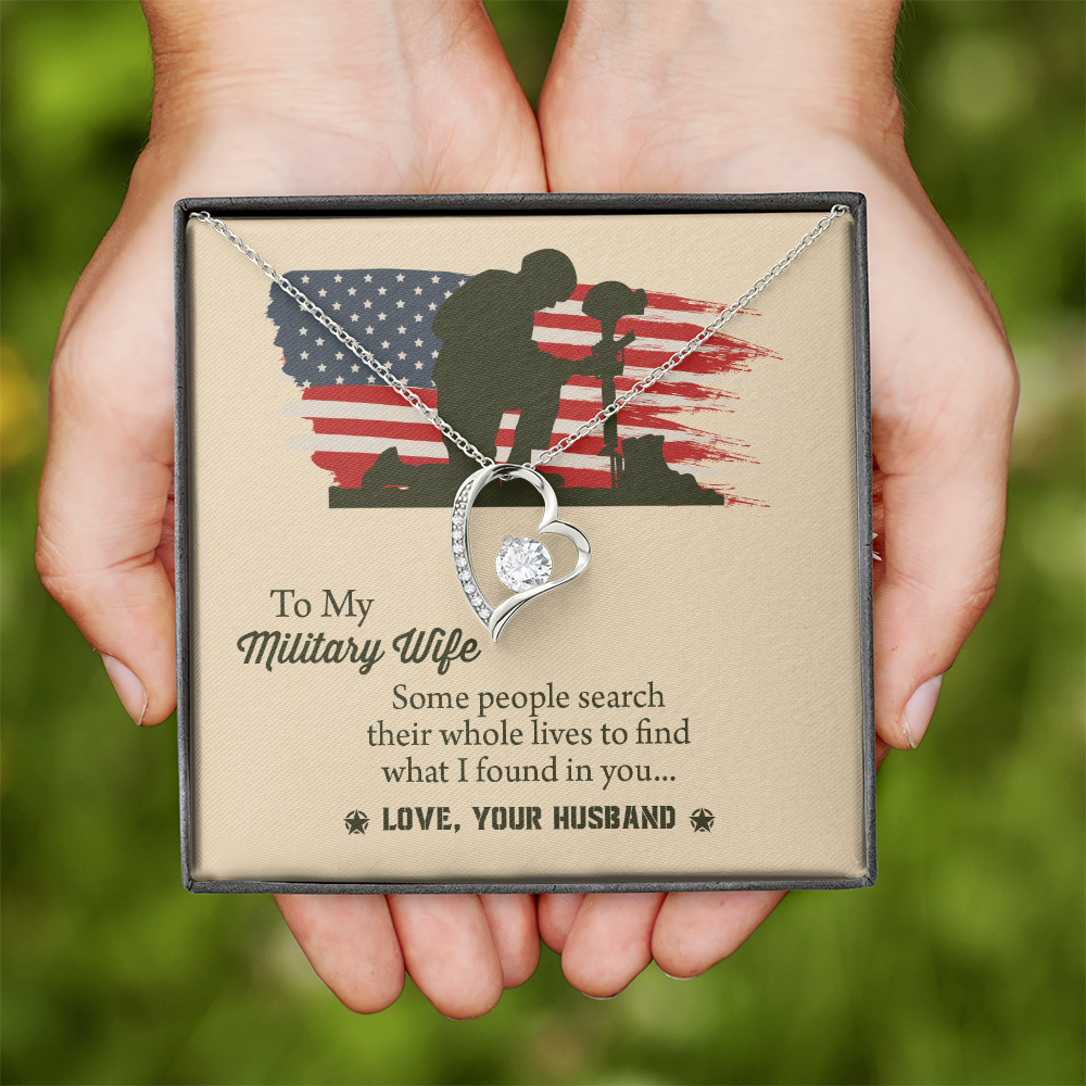 To My Military Wife Forever Love Necklace, Military Wife Gift, Gift from Husband to Wife, Anniversary Gift for Army Wife