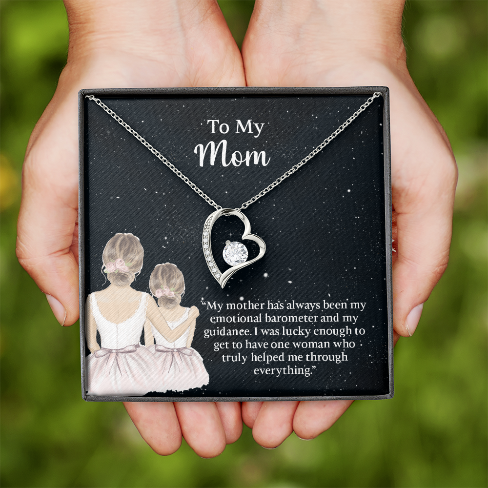 To My Mom Forever Love Necklace, Mom Birthday Gift From Daughter, Mothers Day Necklace, Message Card Jewelry For Mom