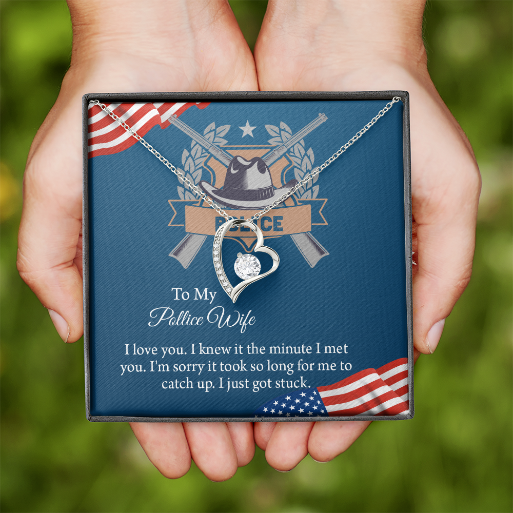 To My Police Wife Forever Love Necklace, Gift for Police Officer Wife, Police Wife Anniversary Present, Husband To Wife Birthday Gifts