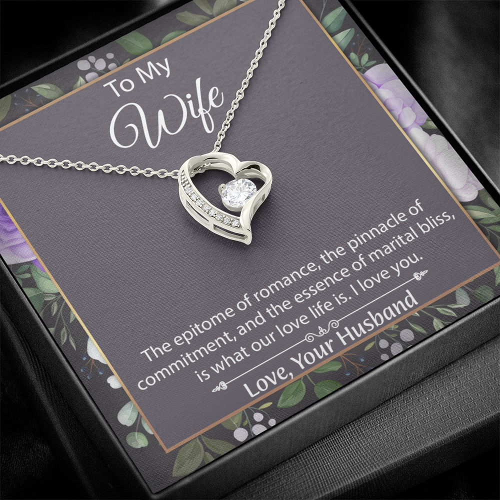 To My Wife Forever Love Necklace, Wife Sentimental Gift, Anniversary Gift For Wife, Wife Birthday Gift, Necklace For Wife