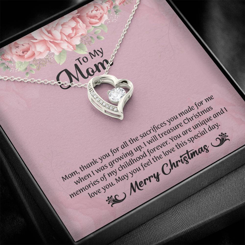 Christmas Gift for Mom, Forever Love Necklace, MOM Christmas Gift, Mom Gift Christmas, Christmas Gift Charm, Message Card