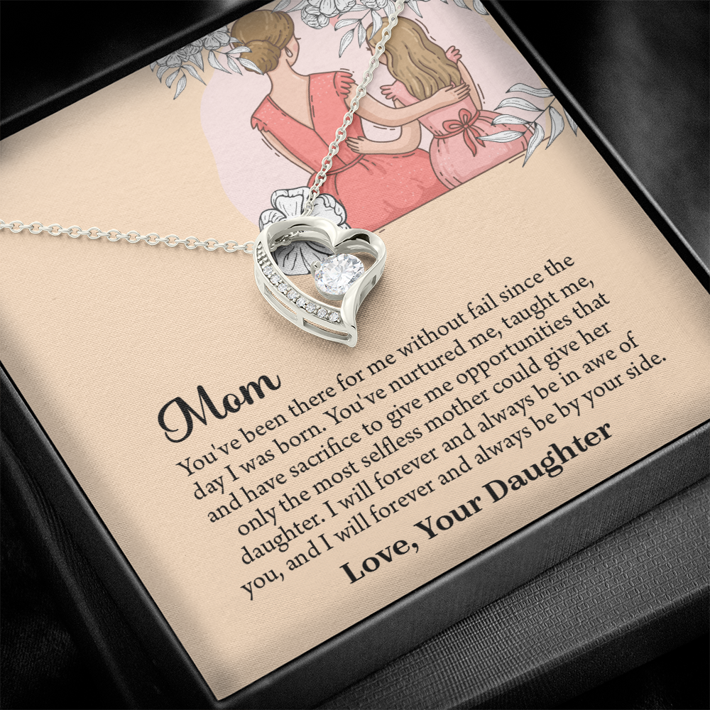 Mom Necklace, Mom Birthday Gift from Daughter, Mothers Day Necklace, Message Card Jewelry For Mom