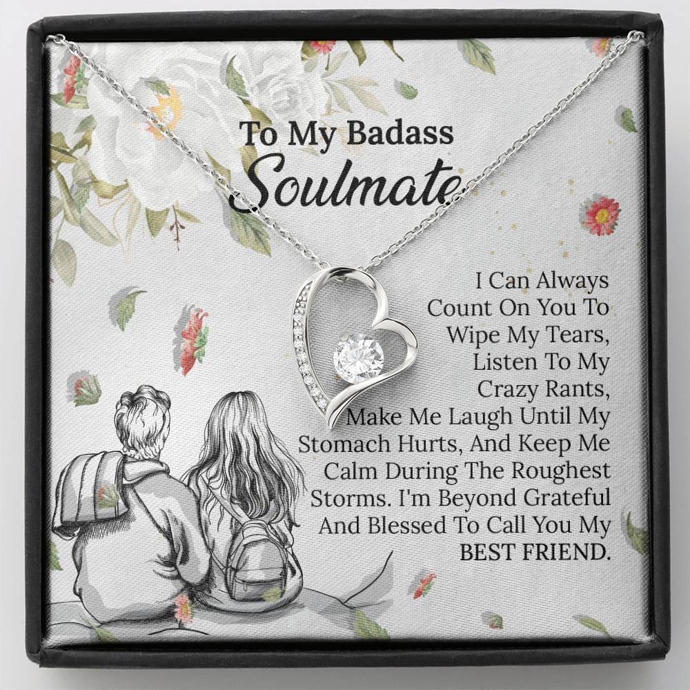 UNIDAZE To My Badass Soulmate Necklace, Soulmate Jewelry for Wife, Birthday Gifts from Husband, Soulmate Gift, Necklace for Girlfriend ShineOn Fulfillment C30025TG C30025TR lx-C30025 PB23-WOOD PT-781 TNM-1 USER-188348