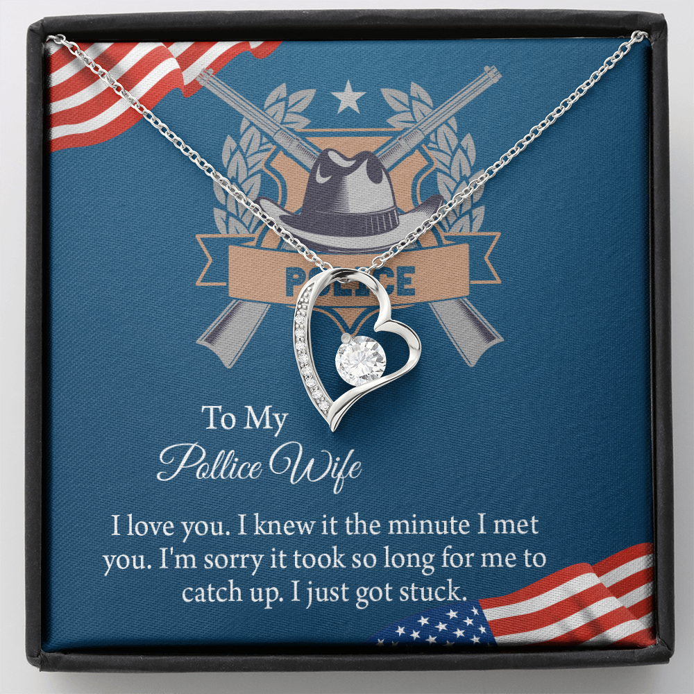 To My Police Wife Forever Love Necklace, Gift for Police Officer Wife, Police Wife Anniversary Present, Husband To Wife Birthday Gifts