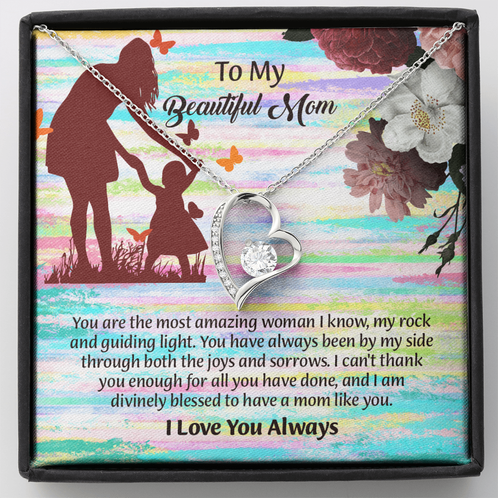 To My Beautiful Mom Necklace, Mothers Day Gift To Mom, Thoughtful Present from Son, Mom Necklace From daughter